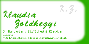 klaudia zoldhegyi business card